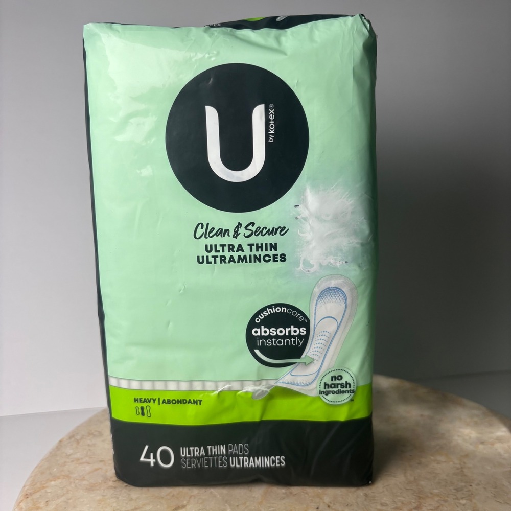 U by Kotex Clean & Secure‎ Ultra Thin Pads 40 Count Heavy Absorbency Green Pack